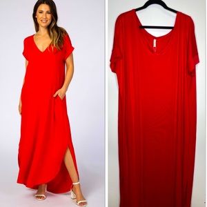 Pink Blush Red Maxi Dress